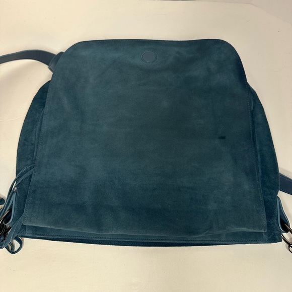 Balenciaga Neo Folk Messenger Bag Teal Suede Studded shoulder strap crossbody - Picture 10 of 15